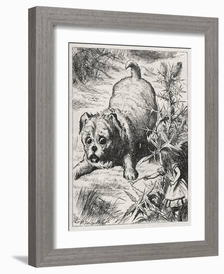 Alice and her dog-John Tenniel-Framed Giclee Print