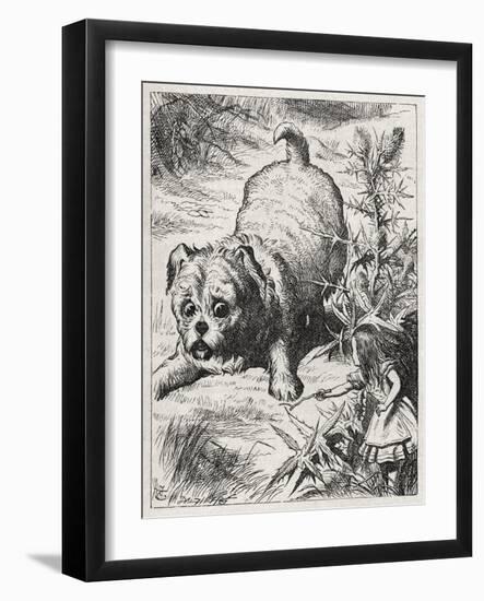 Alice and her dog-John Tenniel-Framed Giclee Print