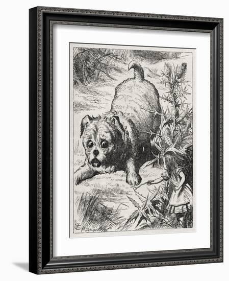 Alice and her dog-John Tenniel-Framed Giclee Print