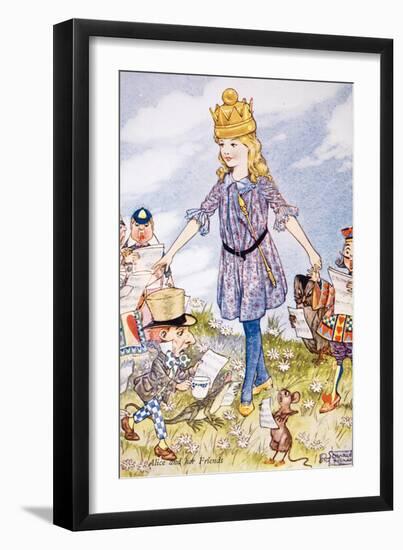 Alice and Her Friends-Charles Folkard-Framed Giclee Print