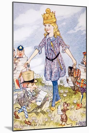 Alice and Her Friends-Charles Folkard-Mounted Giclee Print
