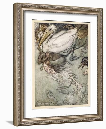 Alice and Pool of Tears-Arthur Rackham-Framed Photographic Print