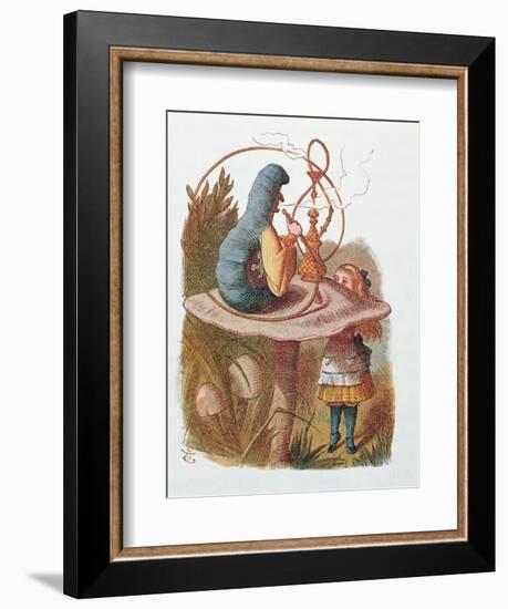 Alice and the Caterpillar, Illustration from 'Alice in Wonderland' by Lewis Carroll-John Tenniel-Framed Giclee Print