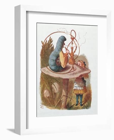 Alice and the Caterpillar, Illustration from 'Alice in Wonderland' by Lewis Carroll-John Tenniel-Framed Giclee Print