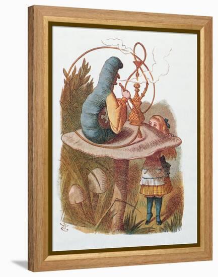 Alice and the Caterpillar, Illustration from 'Alice in Wonderland' by Lewis Carroll-John Tenniel-Framed Premier Image Canvas