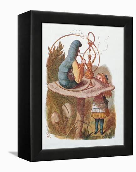 Alice and the Caterpillar, Illustration from 'Alice in Wonderland' by Lewis Carroll-John Tenniel-Framed Premier Image Canvas