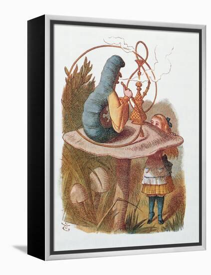 Alice and the Caterpillar, Illustration from 'Alice in Wonderland' by Lewis Carroll-John Tenniel-Framed Premier Image Canvas
