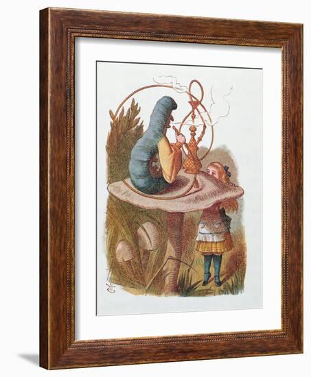 Alice and the Caterpillar, Illustration from 'Alice in Wonderland' by Lewis Carroll-John Tenniel-Framed Giclee Print