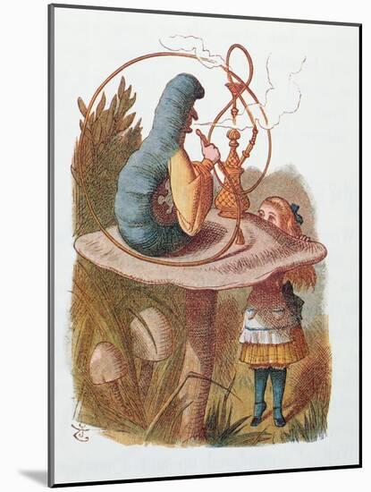 Alice and the Caterpillar, Illustration from 'Alice in Wonderland' by Lewis Carroll-John Tenniel-Mounted Giclee Print