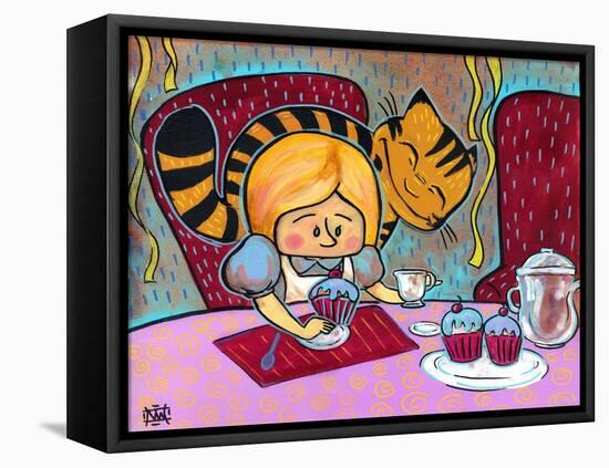 Alice and The Cheshire At Tea-Natasha Wescoat-Framed Premier Image Canvas