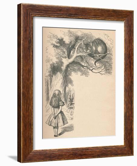 'Alice and the Cheshire Cat', 1889-John Tenniel-Framed Premium Giclee Print