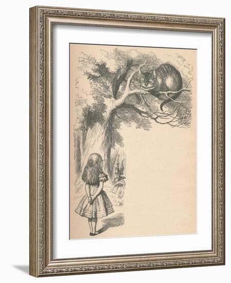 'Alice and the Cheshire Cat', 1889-John Tenniel-Framed Giclee Print