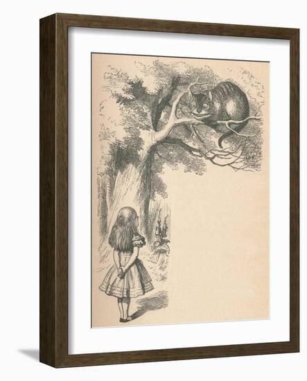 'Alice and the Cheshire Cat', 1889-John Tenniel-Framed Giclee Print