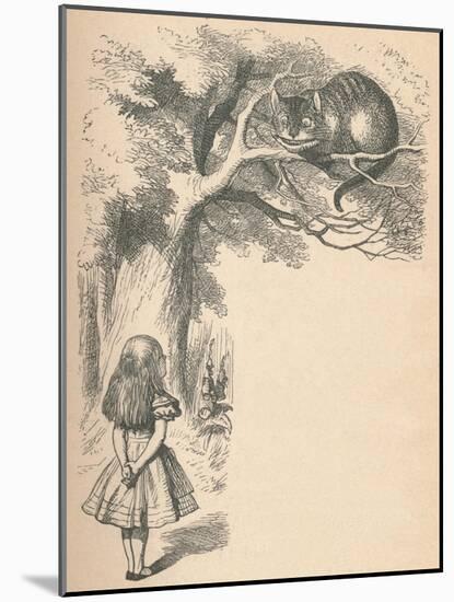 'Alice and the Cheshire Cat', 1889-John Tenniel-Mounted Giclee Print