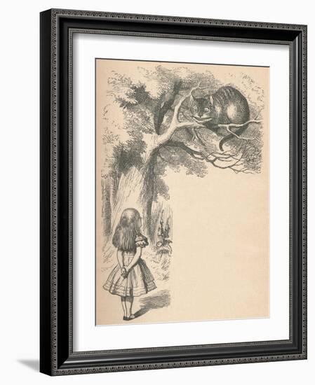 'Alice and the Cheshire Cat', 1889-John Tenniel-Framed Giclee Print