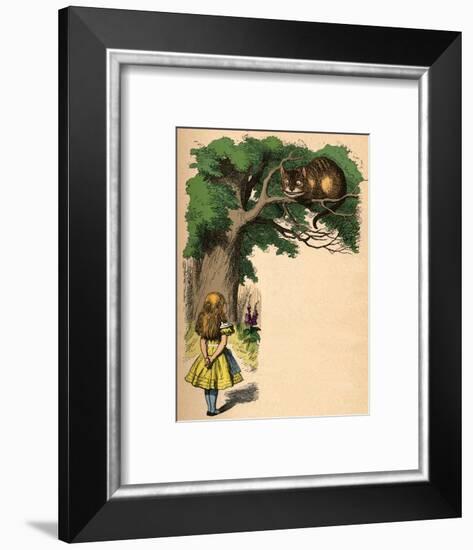 'Alice and the Cheshire Cat', 1889-John Tenniel-Framed Giclee Print