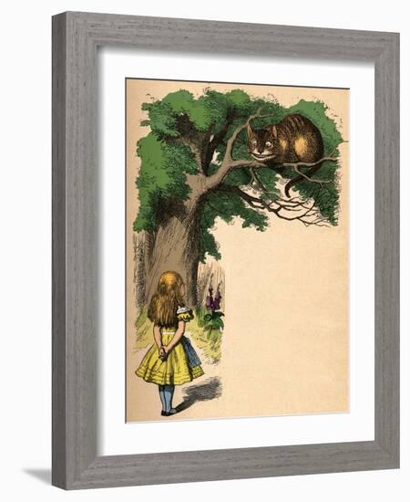 'Alice and the Cheshire Cat', 1889-John Tenniel-Framed Giclee Print