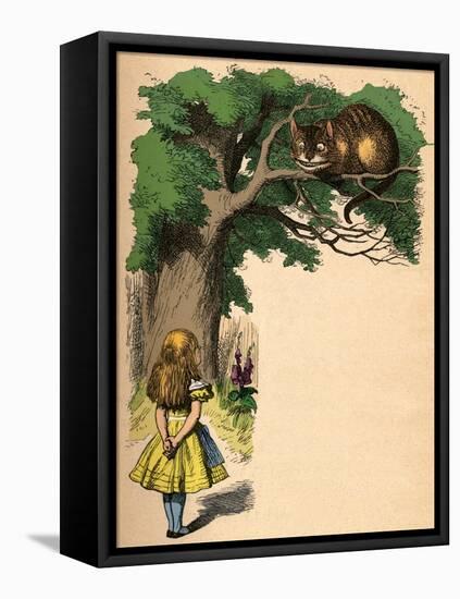 'Alice and the Cheshire Cat', 1889-John Tenniel-Framed Premier Image Canvas