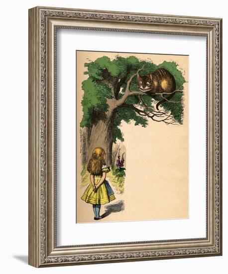 'Alice and the Cheshire Cat', 1889-John Tenniel-Framed Giclee Print