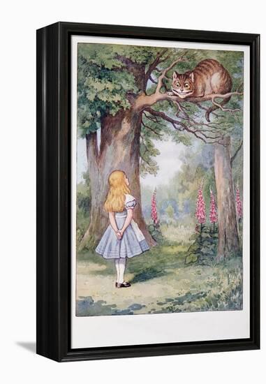 Alice and the Cheshire Cat, Alice's Adventures in Wonderland and through the Looking-Glass and What-John Tenniel-Framed Premier Image Canvas