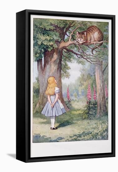 Alice and the Cheshire Cat, Alice's Adventures in Wonderland and through the Looking-Glass and What-John Tenniel-Framed Premier Image Canvas