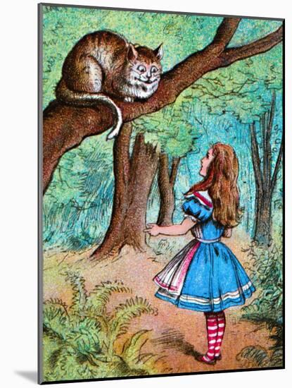 'Alice and the Cheshire Cat', c1910-John Tenniel-Mounted Giclee Print