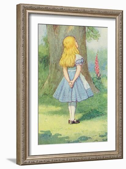 Alice and the Cheshire Cat, Illustration from Alice in Wonderland by Lewis Carroll-John Tenniel-Framed Giclee Print