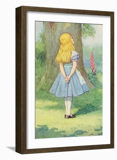 Alice and the Cheshire Cat, Illustration from Alice in Wonderland by Lewis Carroll-John Tenniel-Framed Giclee Print