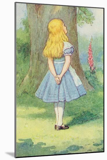 Alice and the Cheshire Cat, Illustration from Alice in Wonderland by Lewis Carroll-John Tenniel-Mounted Giclee Print