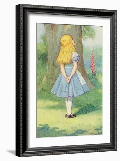 Alice and the Cheshire Cat, Illustration from Alice in Wonderland by Lewis Carroll-John Tenniel-Framed Giclee Print