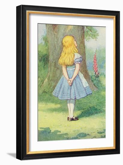 Alice and the Cheshire Cat, Illustration from Alice in Wonderland by Lewis Carroll-John Tenniel-Framed Giclee Print