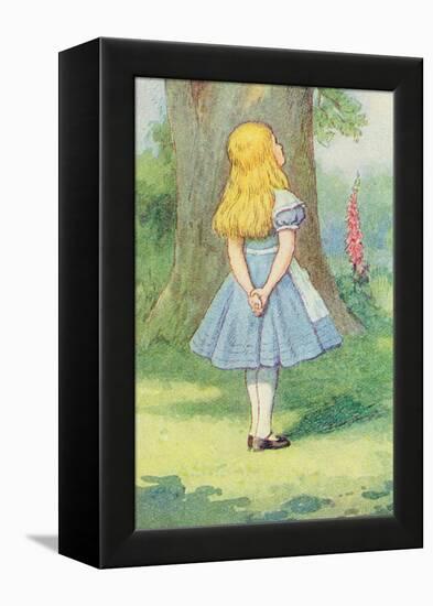 Alice and the Cheshire Cat, Illustration from Alice in Wonderland by Lewis Carroll-John Tenniel-Framed Premier Image Canvas