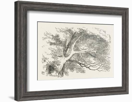 Alice and the Cheshire Cat the Cheshire Cat Fades Away-John Tenniel-Framed Photographic Print