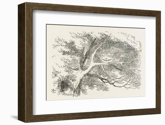 Alice and the Cheshire Cat the Cheshire Cat Fades Away-John Tenniel-Framed Photographic Print