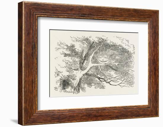 Alice and the Cheshire Cat the Cheshire Cat Fades Away-John Tenniel-Framed Photographic Print