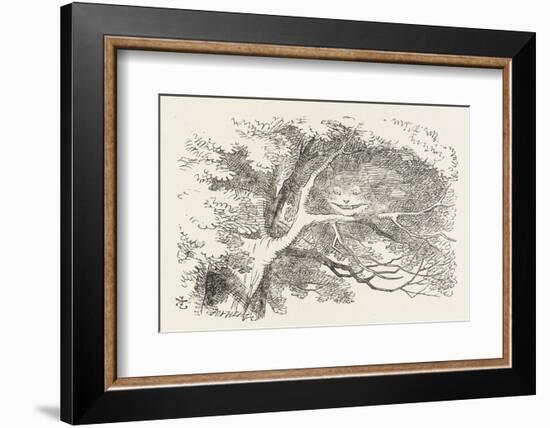 Alice and the Cheshire Cat the Cheshire Cat Fades Away-John Tenniel-Framed Photographic Print