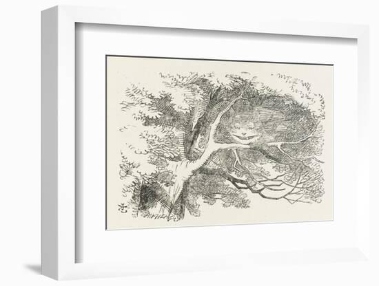 Alice and the Cheshire Cat the Cheshire Cat Fades Away-John Tenniel-Framed Photographic Print