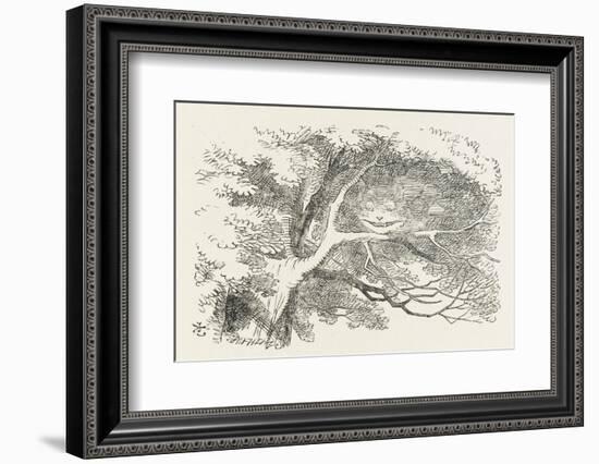 Alice and the Cheshire Cat the Cheshire Cat Fades Away-John Tenniel-Framed Photographic Print