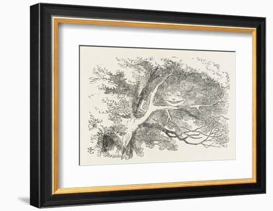 Alice and the Cheshire Cat the Cheshire Cat Fades Away-John Tenniel-Framed Photographic Print