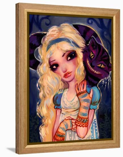 Alice and The Cheshire Cat-Natasha Wescoat-Framed Stretched Canvas