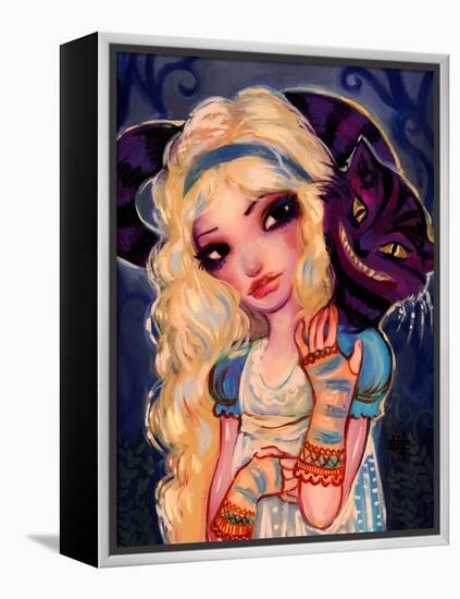 Alice and The Cheshire Cat-Natasha Wescoat-Framed Stretched Canvas