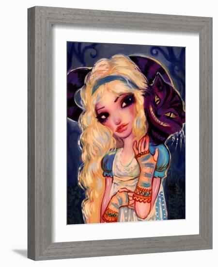 Alice and The Cheshire Cat-Natasha Wescoat-Framed Art Print