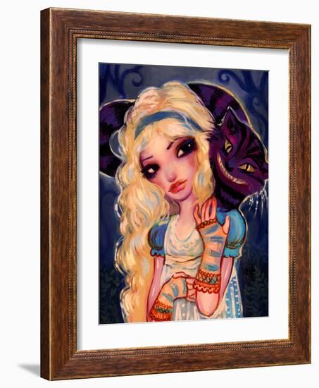 Alice and The Cheshire Cat-Natasha Wescoat-Framed Art Print