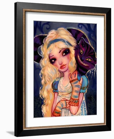 Alice and The Cheshire Cat-Natasha Wescoat-Framed Art Print