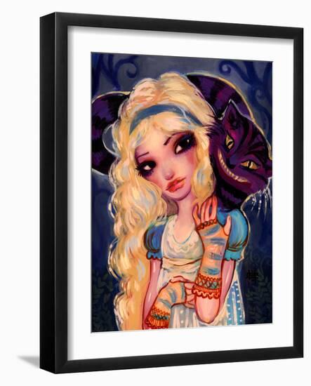 Alice and The Cheshire Cat-Natasha Wescoat-Framed Art Print