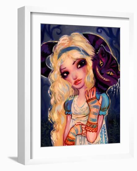 Alice and The Cheshire Cat-Natasha Wescoat-Framed Art Print