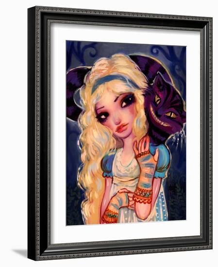 Alice and The Cheshire Cat-Natasha Wescoat-Framed Art Print