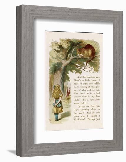 Alice and the Cheshire Cat-John Tenniel-Framed Photographic Print