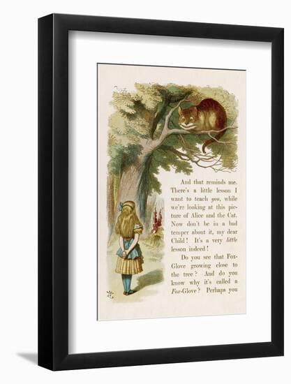 Alice and the Cheshire Cat-John Tenniel-Framed Photographic Print