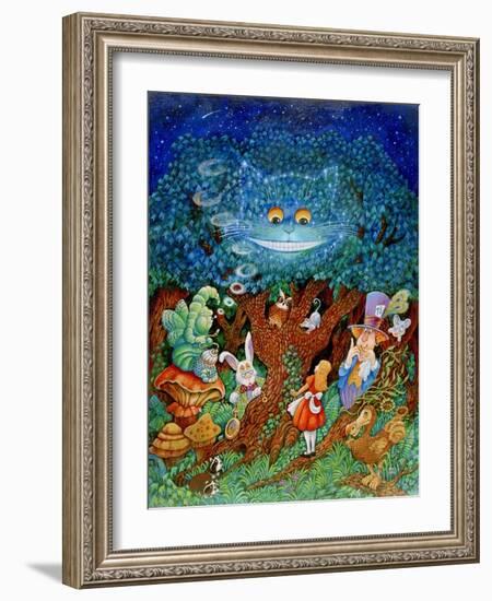 Alice and the Cheshire Cat-Bill Bell-Framed Giclee Print